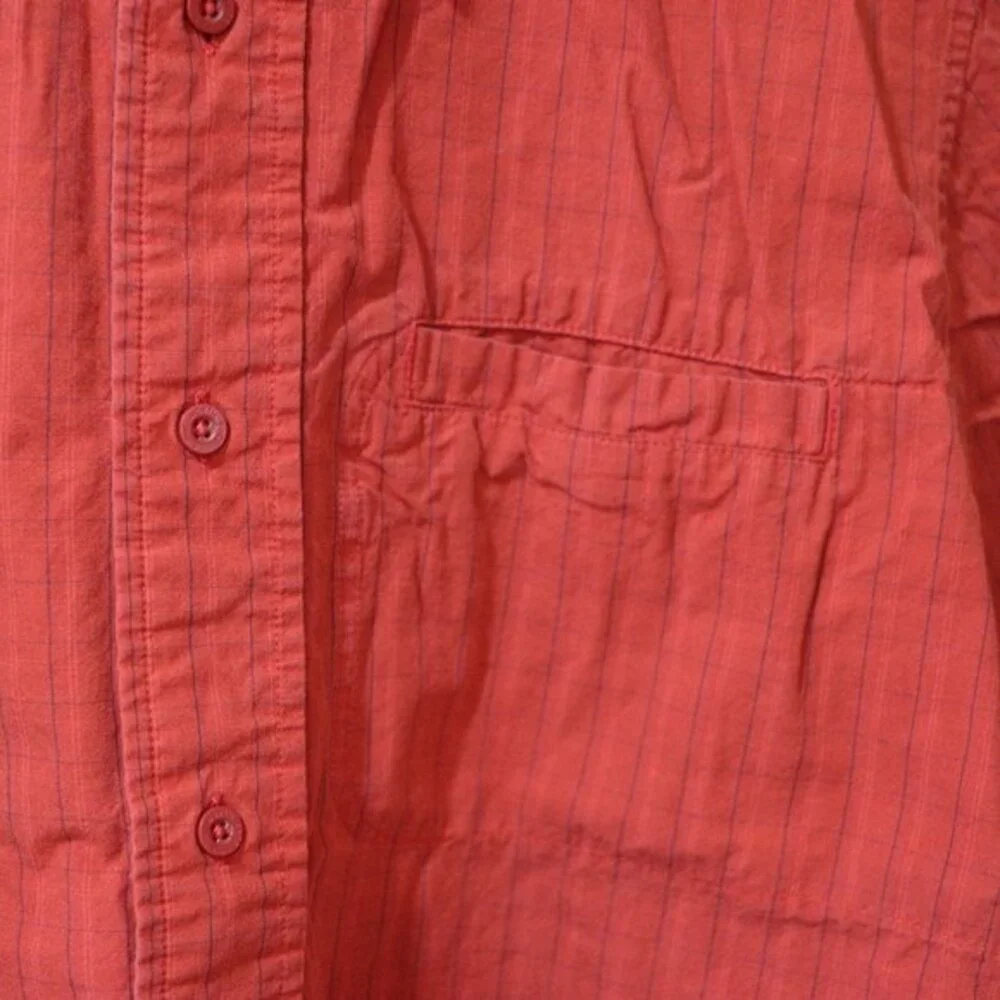 The North Face Red Orange Plaid Short-Sleeve Hiking Shirt Large Gorpcore